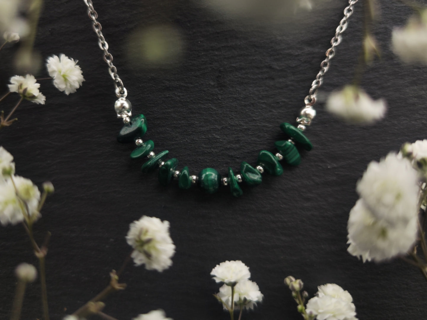 Kette - Malachit - Silber