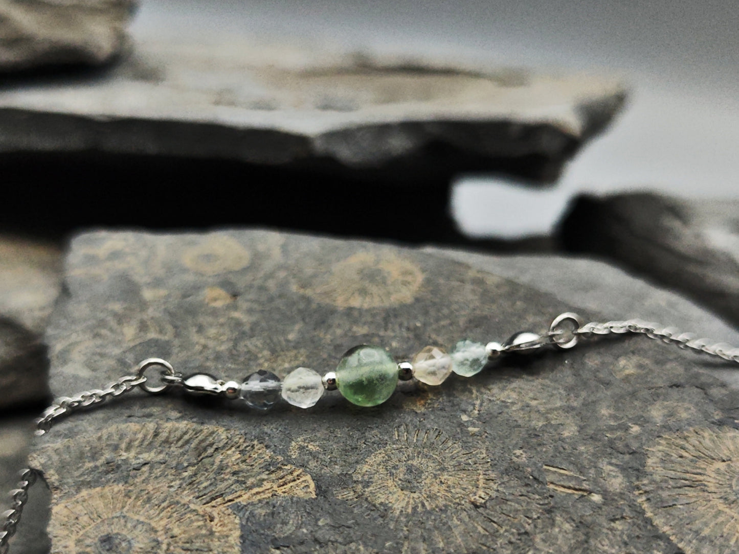 Armband - Fluorit - Silber