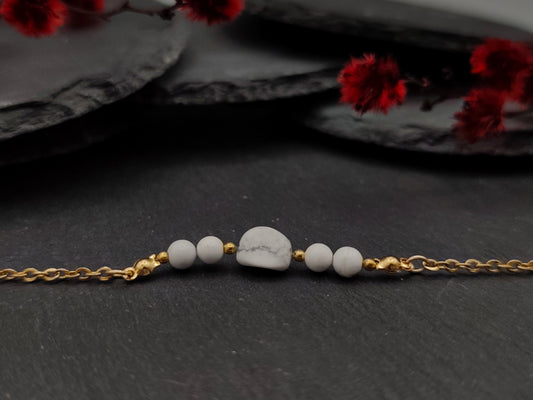 Armband - Howlith - Gold