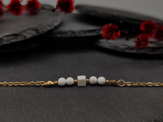 Armband - Howlith - Gold